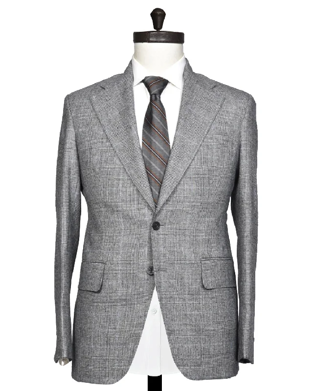 Men's Suits for Short MenMinnis Flannel: Black Glen Check Jacket