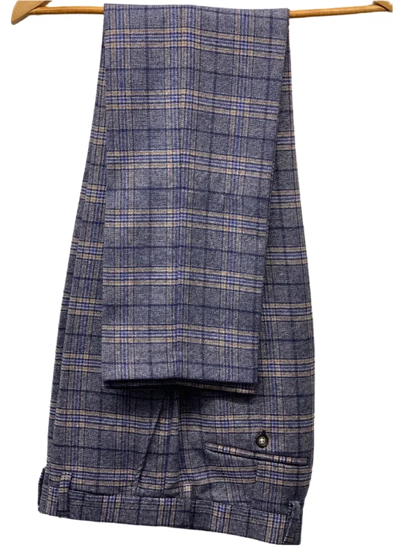 Men's Suits with Unstructured JacketsRobert Simon Marcello Blue Tweed Trousers