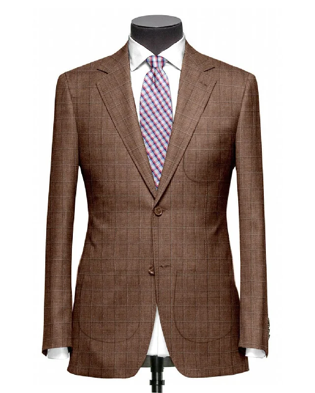 Men's Suits with Side-Adjustable Trouser WaistsEThomas Burn Orange Tattersal plaid Jacket