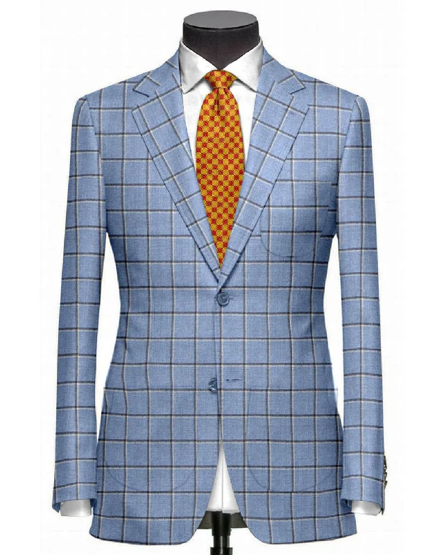 Modern Men's Tailored BlazersDugdale Tweed: Blue Windowpane Jacket