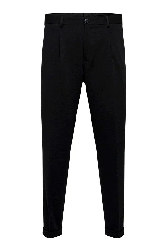 Elegant Men's Linen SuitsFlex Trousers - Black