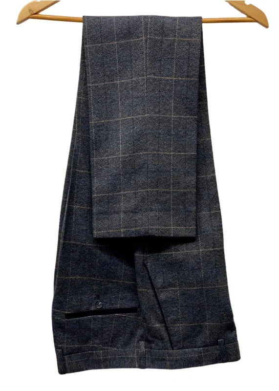 Men's Suits with Shawl LapelsMarc Darcy Scott Blue Tweed Trousers