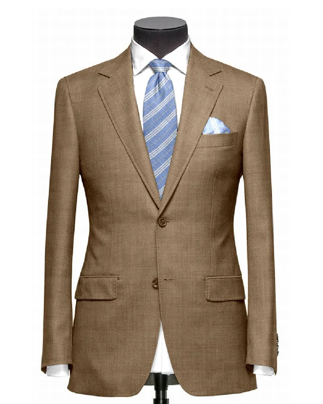 Men's Suits with Security PocketsVBC Jacket: Tan Twill Flannel