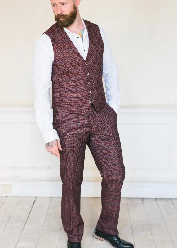 Men's Suits for Everyday WearCavani Carly Wine Tweed Trousers