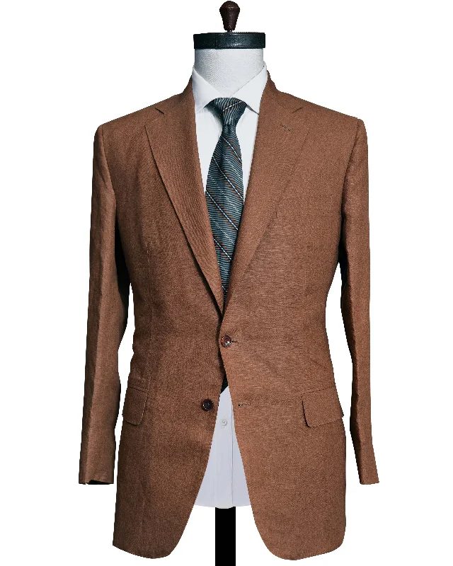 Men's Suits with Personalized LiningsDugdale Tobacco Linen Jacket