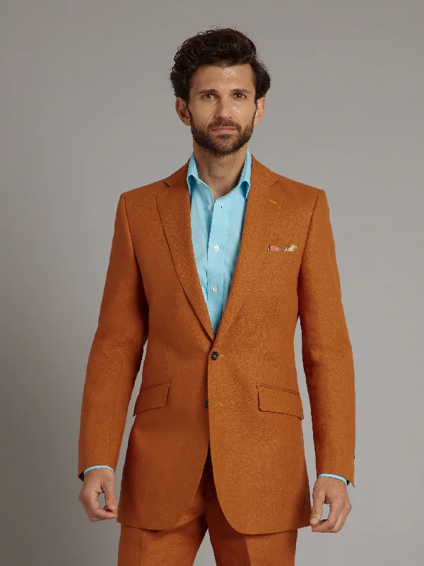 Men's Suits with Reinforced StitchingEaton Jacket - Rust Linen