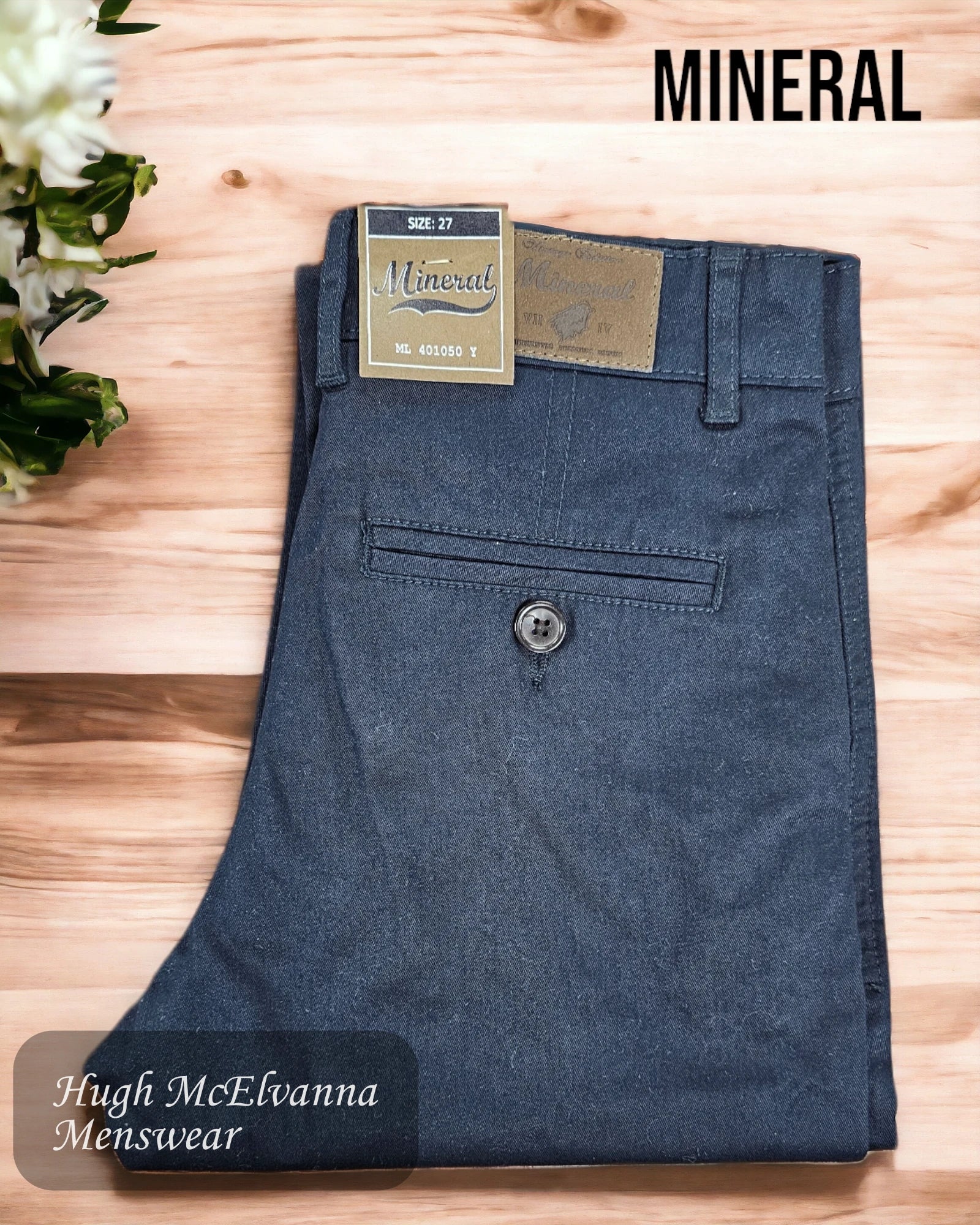 Unique Men's Made-to-Measure SuitsMineral Boy's Navy Chino Trouser Style: JAKE