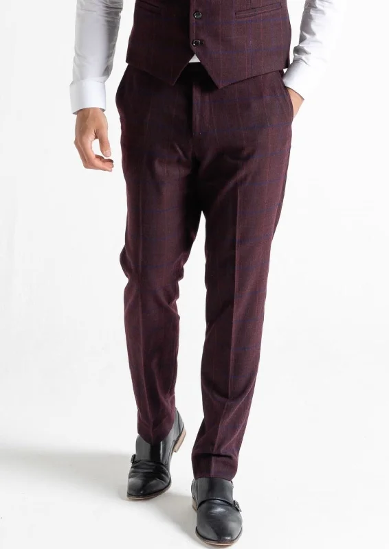 Modern Men's Tailored BlazersKensington Plum Checked Trousers