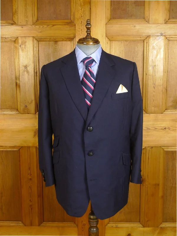 Men's Suits for Skinny Men24/0934 immaculate 2019 kent haste lachter savile row bespoke navy blue worsted 7 mohair blazer w/ services buttons 49 regular