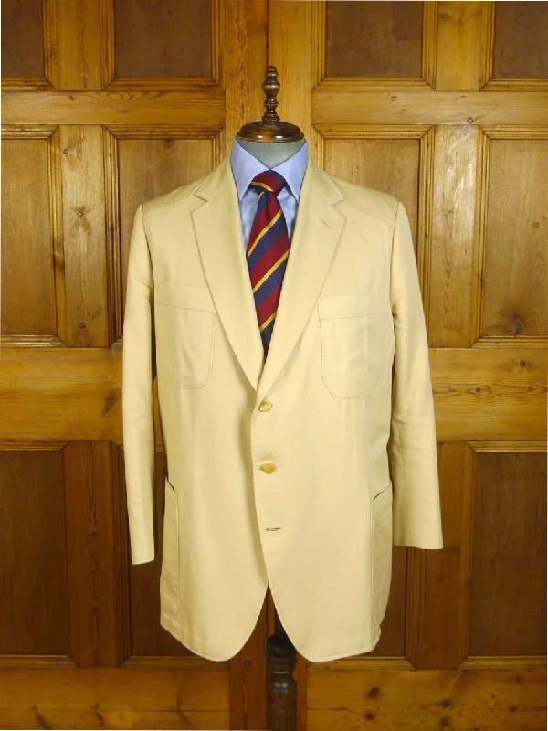 Men's Suits for Job Interviews250724/029 immaculate kent haste lachter 2016 savile row bespoke beige cotton drill safari summer sports jacket blazer 48 regular