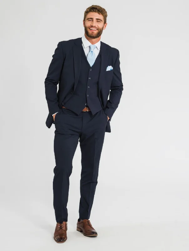 Luxurious Men's Silk-Lined SuitsNavy Jacket