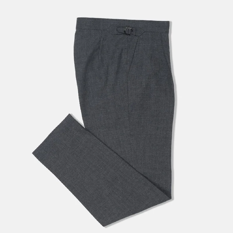 Essential Men's Business SuitsPleat Front Trouser in Charcoal Grey High Twist Wool