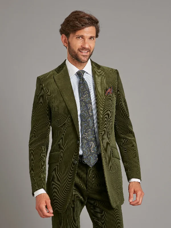 Fashionable Men's Smart Casual SuitsEaton Jacket - Dark Olive Needlecord