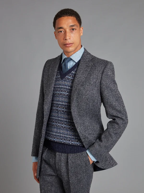 Men's Suits with Skinny LegsEaton Jacket - Navy Nailhead Tweed