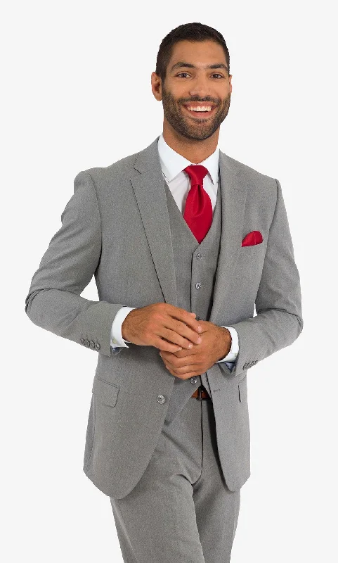 Practical Men's Machine-Washable SuitsLight Grey Jacket