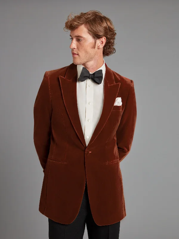 Men's Suits for Financial ServicesCarlyle Smoking Jacket - Burnt Orange Velvet