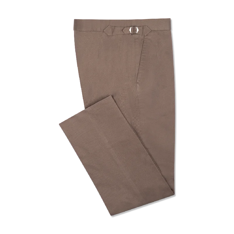 Men's Suits for Legal ProfessionsFlat Front Trouser in Tobacco Brushed Cotton Twill