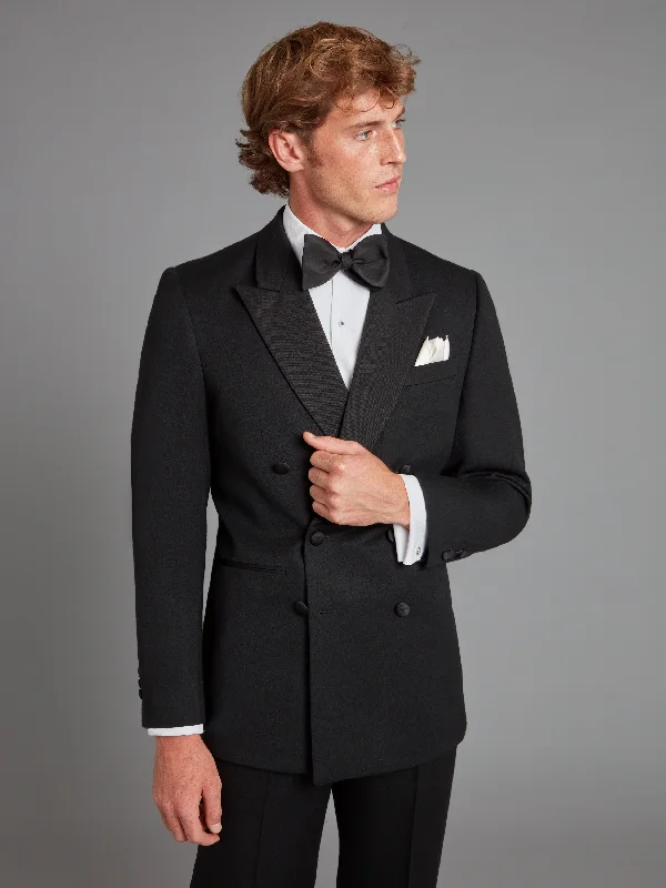 Men's Suits with Tweed FabricsBeaufort Dinner Jacket - Black Barathea