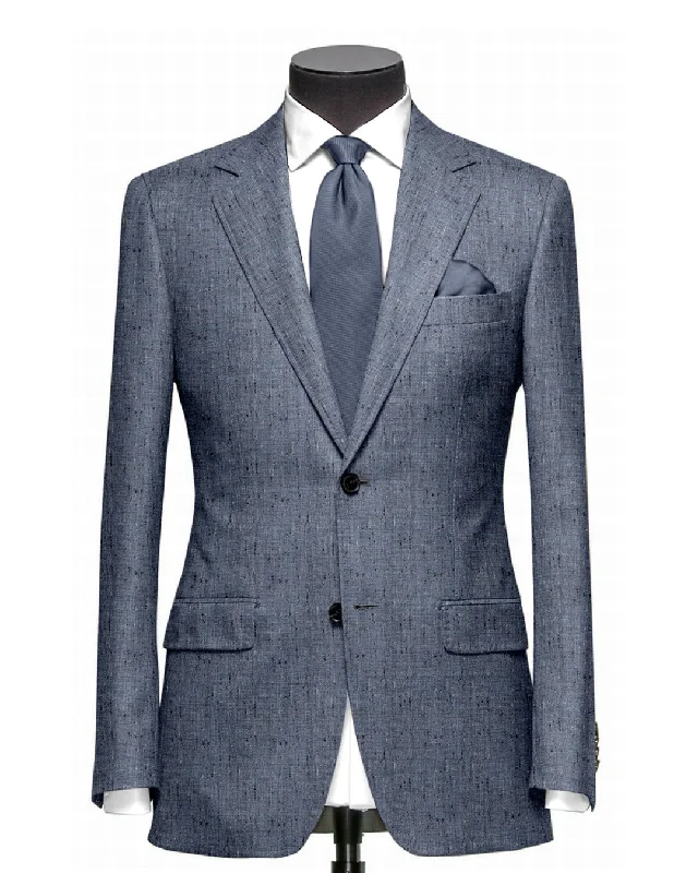 Best Men's Tailored SuitsEthomas Slubby Airforce Blue Jacket