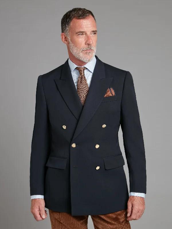 Men's Suits with Cotton LiningsDouble Breasted Navy Blazer