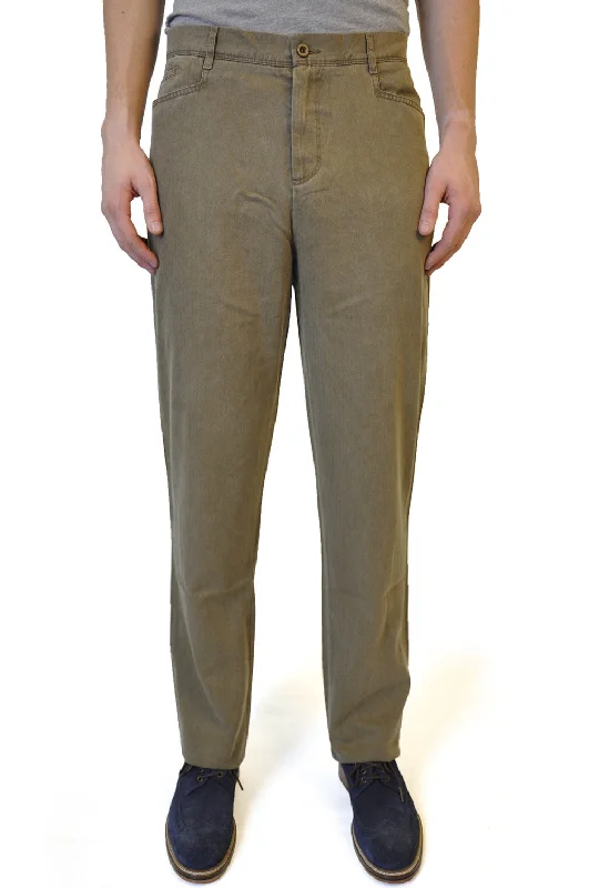 Men's Suits with Fusion ConstructionsKhaki Brown Straight Cotton Chino Trouser