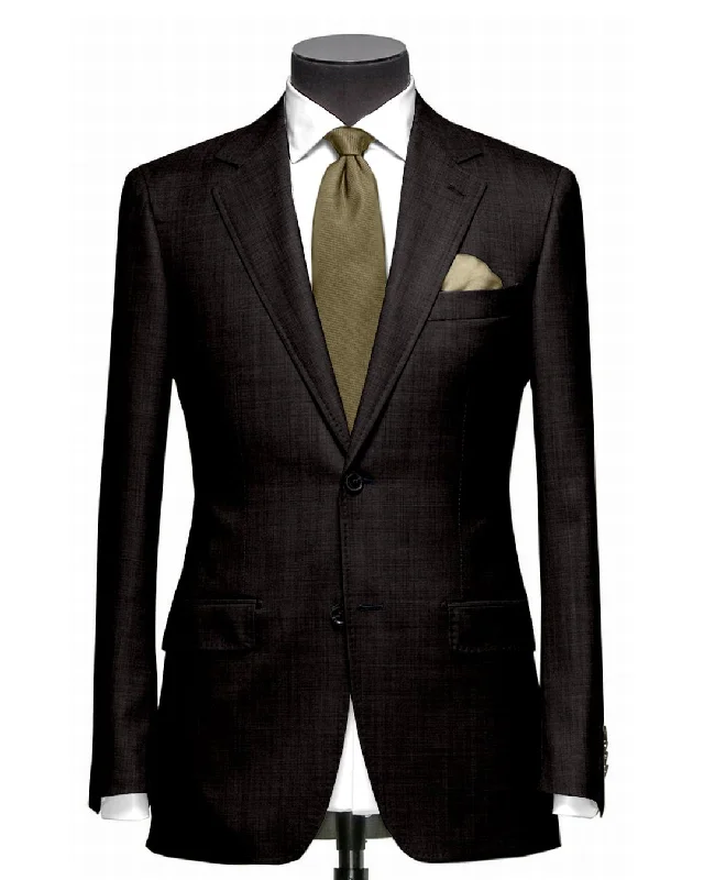 Men's Suits for Business MeetingsEThomas Storm Elements: Dark Brown Twill Jacket