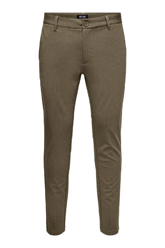 Men's Suits for Financial ServicesMark Striped Trousers - Canteen/Chinchilla