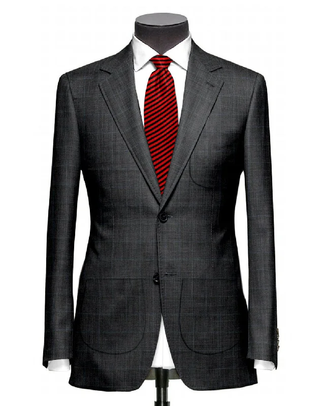 Men's Suits with Cuffed Trouser LegsDugdale Royal Classic: Grey Windowpane Jacket