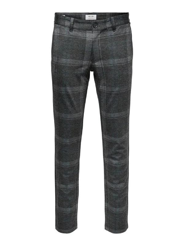 High-Quality Men's Custom SuitsMark Trousers checked - Dark Grey