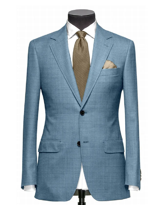 Men's Suits with Synthetic FabricsDugdale Fine Worsted - Duck Egg Blue Plain