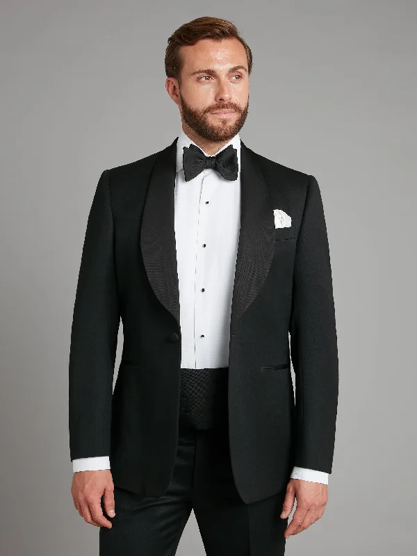 Men's Suits for Tall MenWhittaker Dinner Jacket - Black Barathea