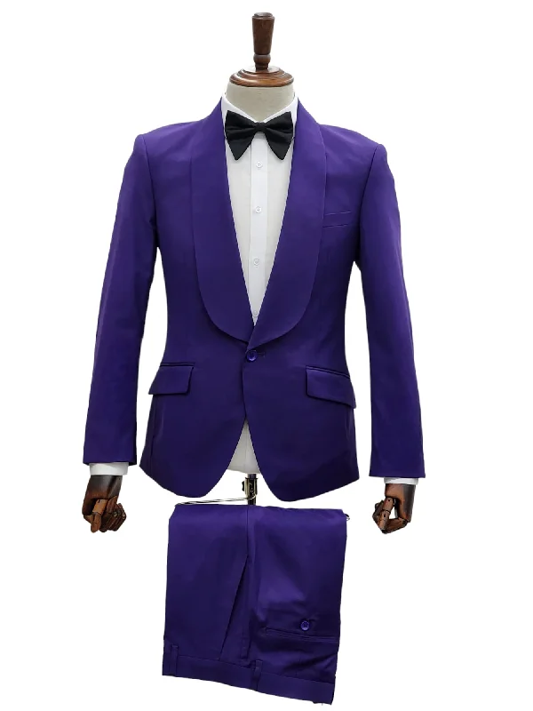 Men's Suits for Warm Weather1 Button Slim Fit Suit FF1S-TRS Purple