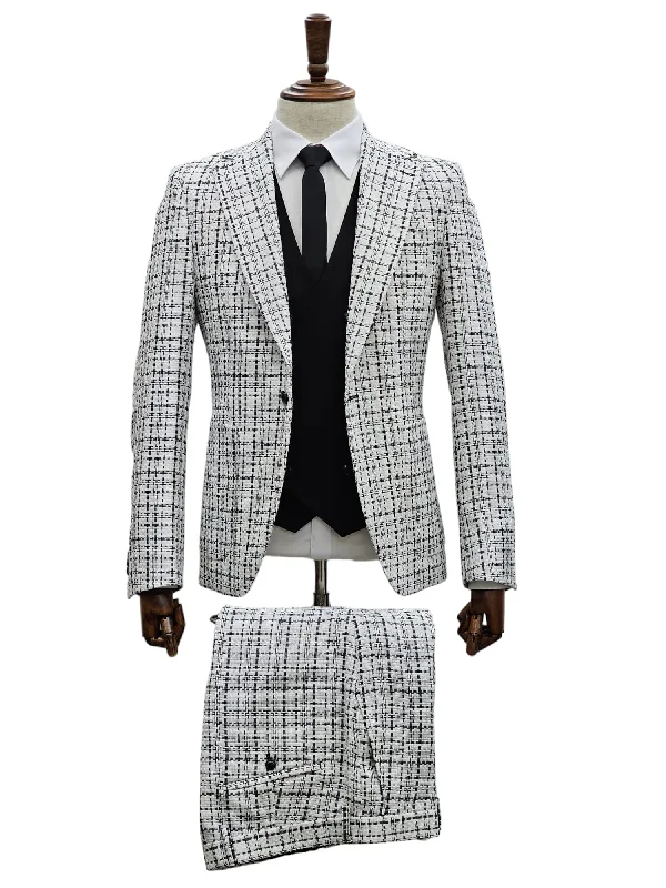 Men's Suits with Slim FitsGT1N+V-4903 BLK/WHITE