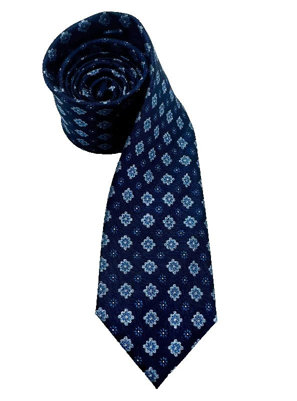 Casual Men's Blazer SuitsBlue Octagram Floral Print Silk Tie