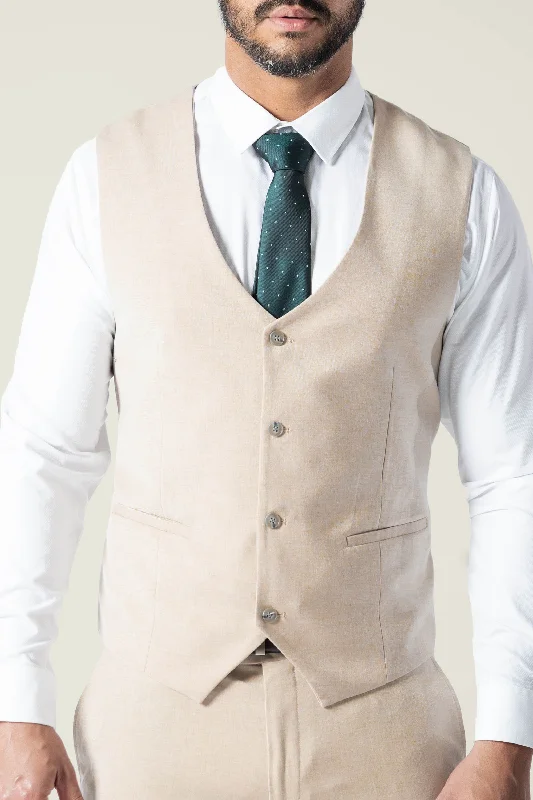 High-Quality Men's Custom SuitsMen's Beige Vest