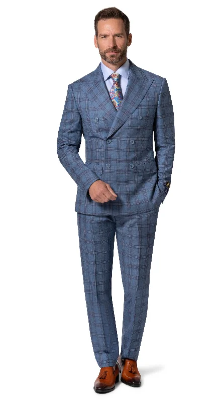 Men's Suits with Flap PocketsBerragamo Elegant - Faille Wool 10005.4098 D/B Modern Fit Suit