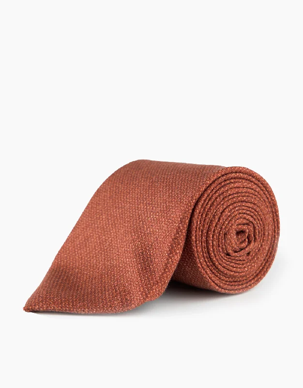 Men's Suits with Notched LapelsBurnt Orange Textured Silk Tie