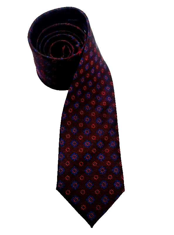 Affordable Men's SuitsRed Octagram Floral Print Silk Tie