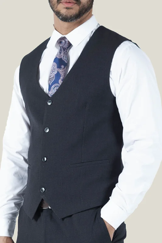 Men's Suits with Single VentsMen's Charcoal Grey Vest