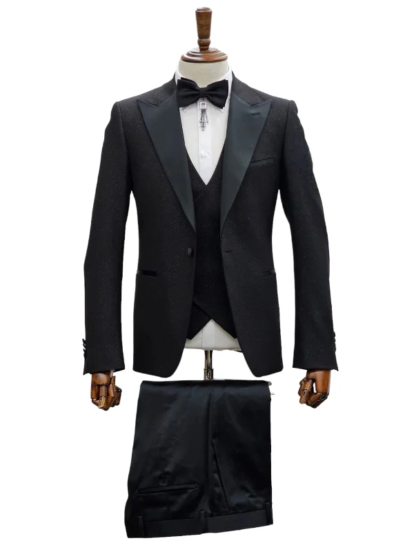 Men's Suits with Flat-Front TrousersGT1PA+V-3285 BLACK