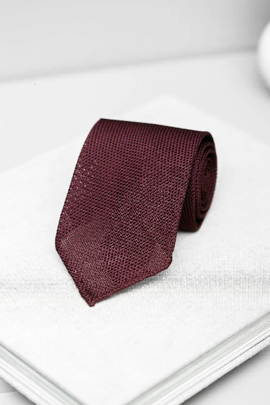 Men's Suits with Tweed FabricsBordeaux grenadine silk tie - Hand Made In Italy