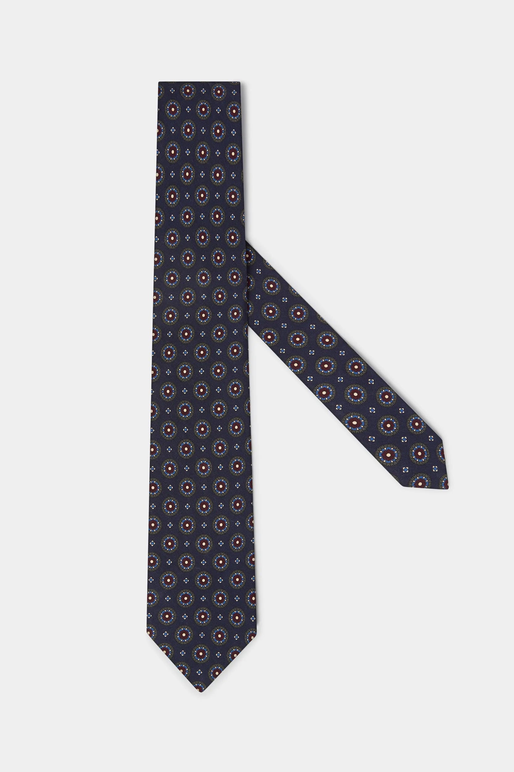 Men's Suits with Flap PocketsNavy fancy silk tie - Made In Italy