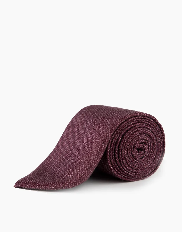 Men's Suits with Cuffed Trouser LegsDark Mauve Textured Silk Tie