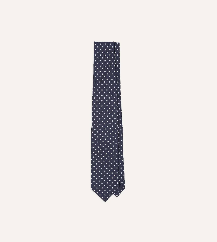 Weather-Ready Men's Water-Resistant SuitsNavy Polka Dot Silk Self-Tipped Tie