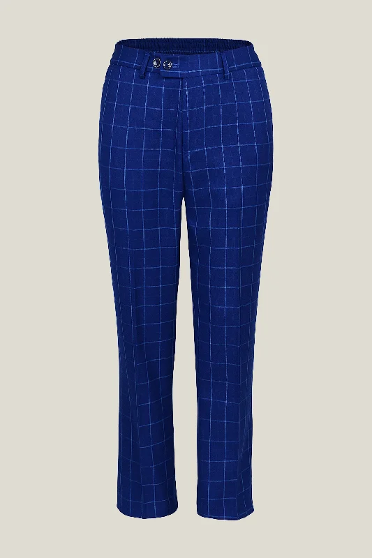 Modern Men's Tailored BlazersBoys Royal Blue Checkered Pants