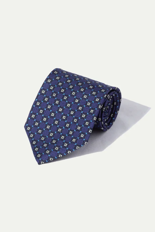 Men's Suits for Financial ServicesNavy fancy printed silk tie - Made In Italy