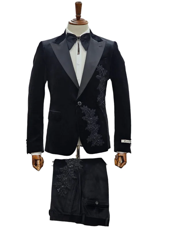 Versatile Men's Black Tie SuitsGT1CAL BLACK