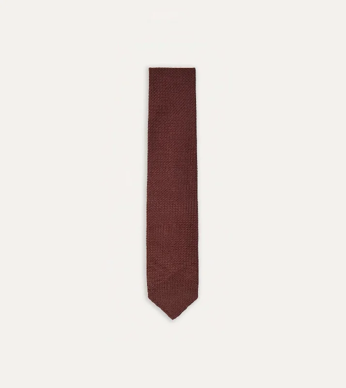 Essential Men's Business SuitsWine Hand Rolled Large Knot Grenadine Tie