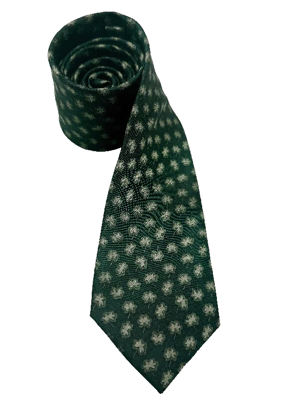 Cool Men's Modern SuitsGreen Floral Print Silk Tie