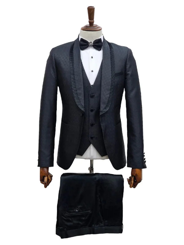 Men's Suits with Cuffed Trouser LegsEF1SH+V-L167 BLACK